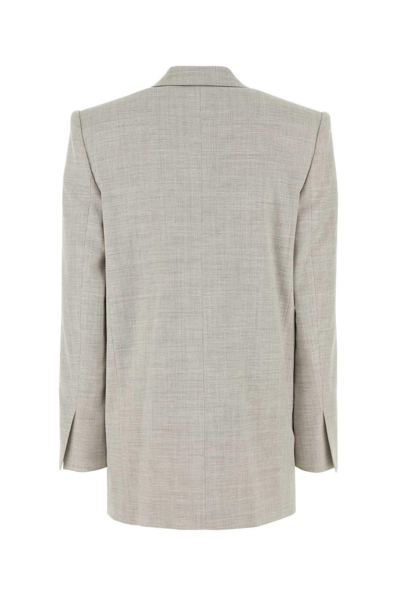 melange light grey stretch wool blend blazer by Selfnex