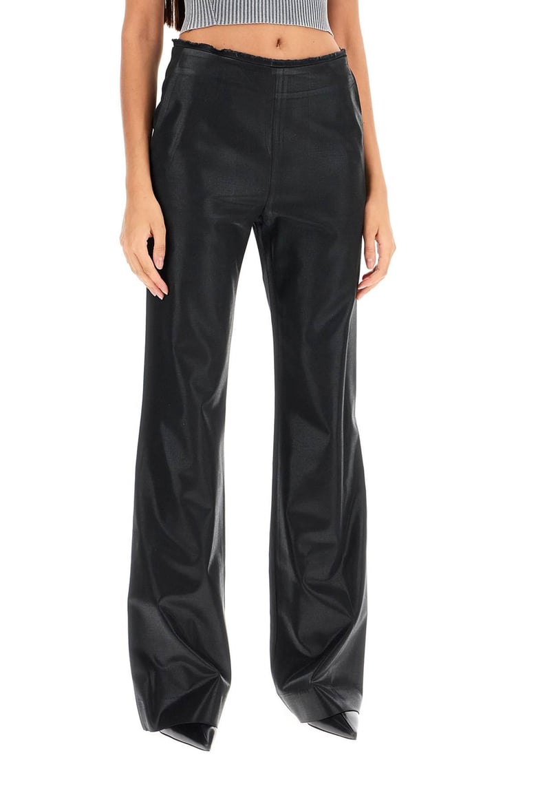 black polyester blend p-lumys pant by Selfnex