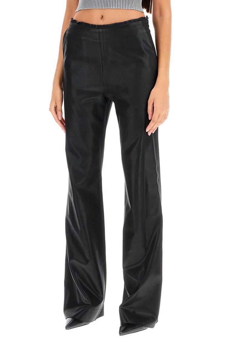 black polyester blend p-lumys pant by Selfnex