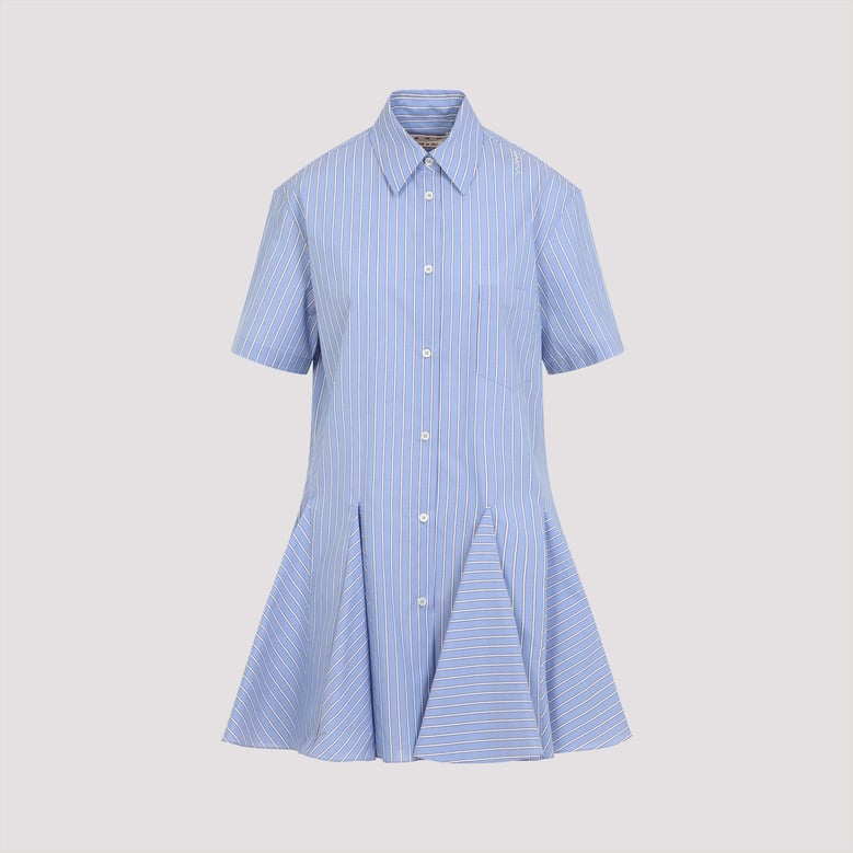 embroidered poplin shirt dress by Selfnex