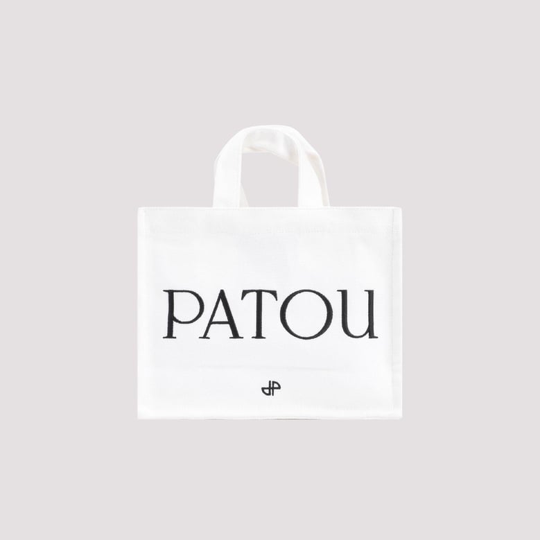 white canvas small tote patou shopping bag by Selfnex