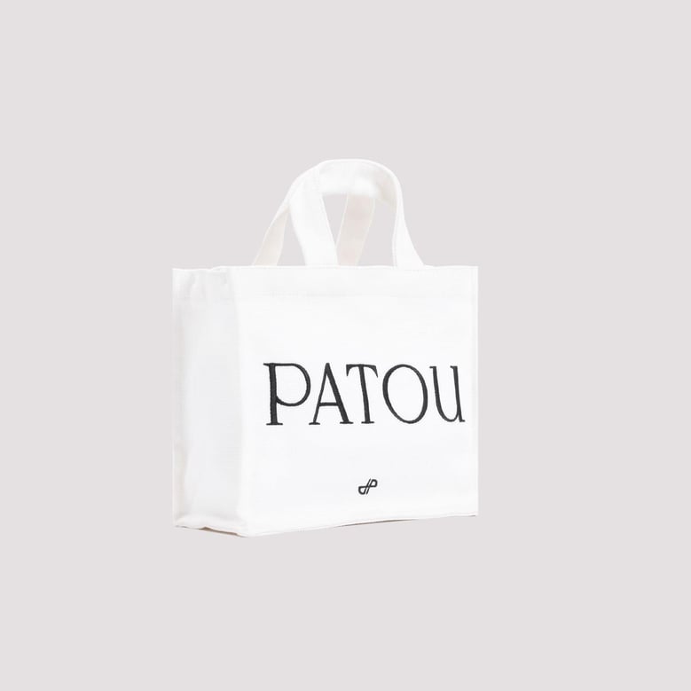 white canvas small tote patou shopping bag by Selfnex