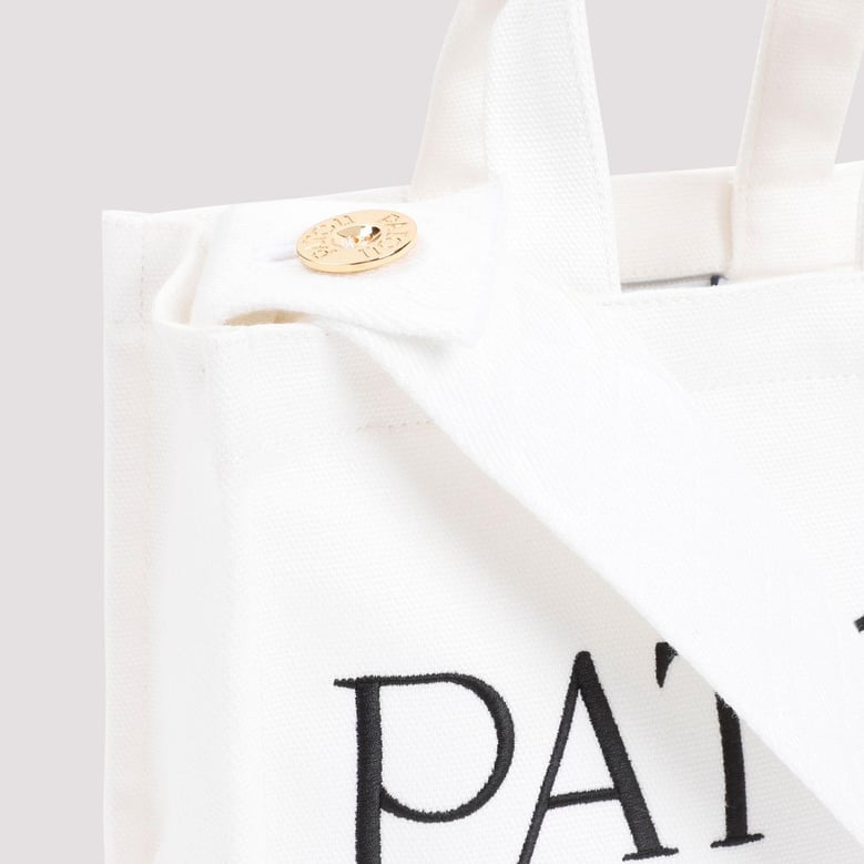 white canvas small tote patou shopping bag by Selfnex