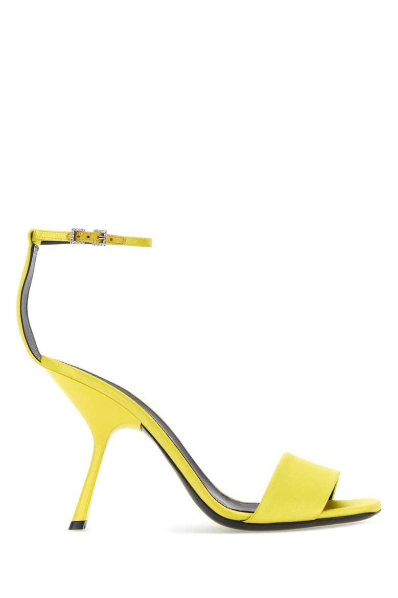 yellow satin sandals by Selfnex