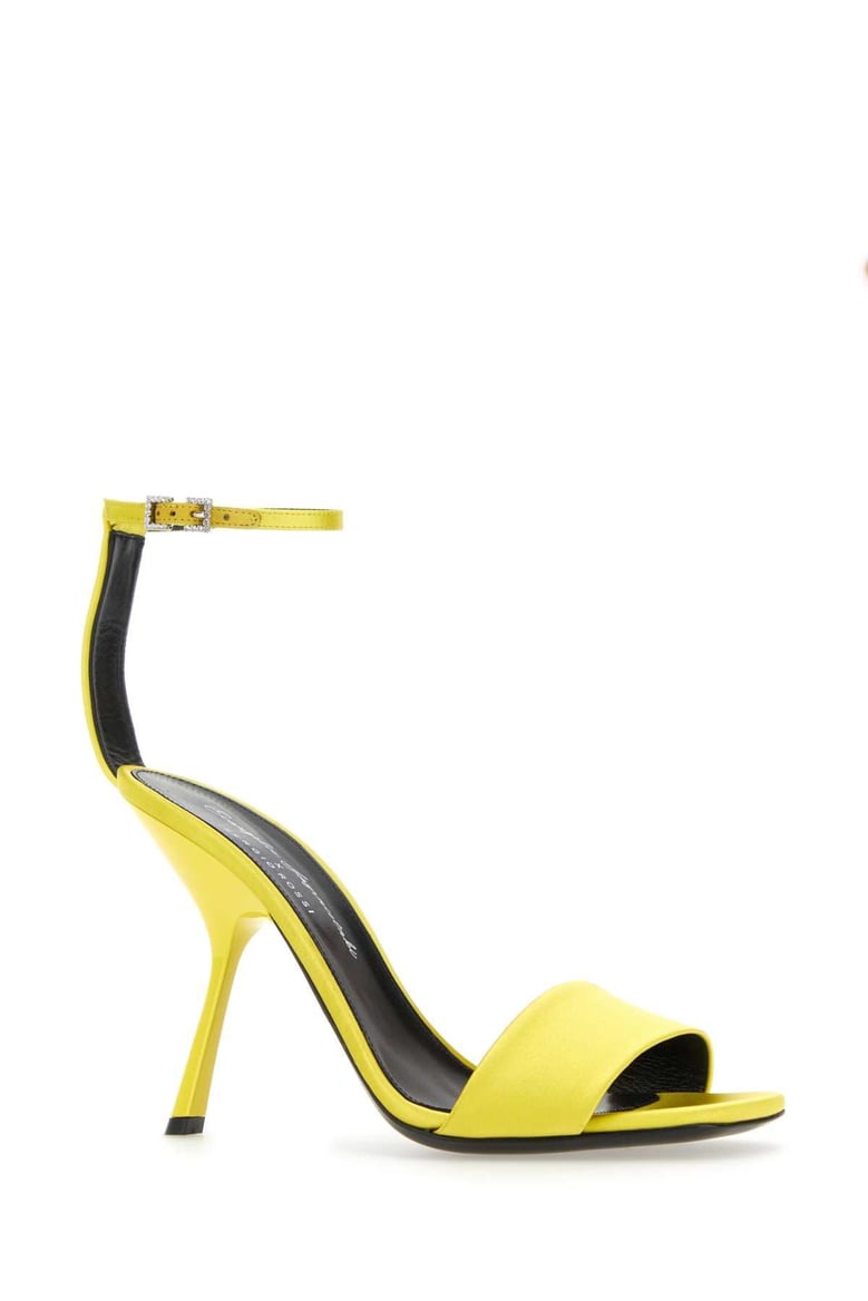 yellow satin sandals by Selfnex
