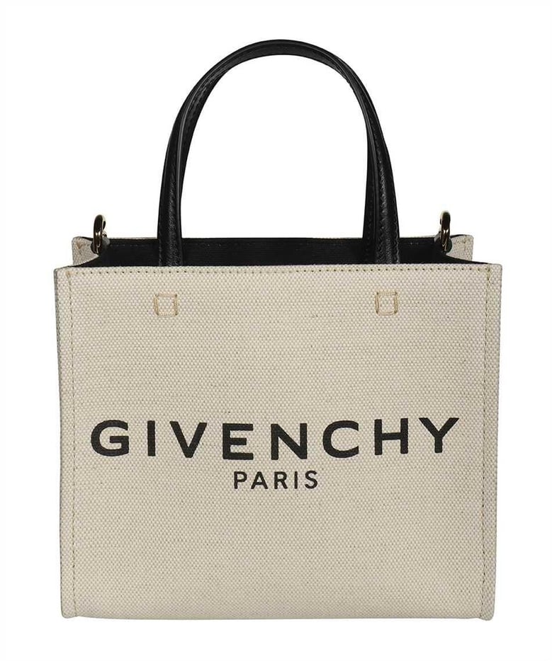 ivory canvas mini g-tote handbag by Selfnex