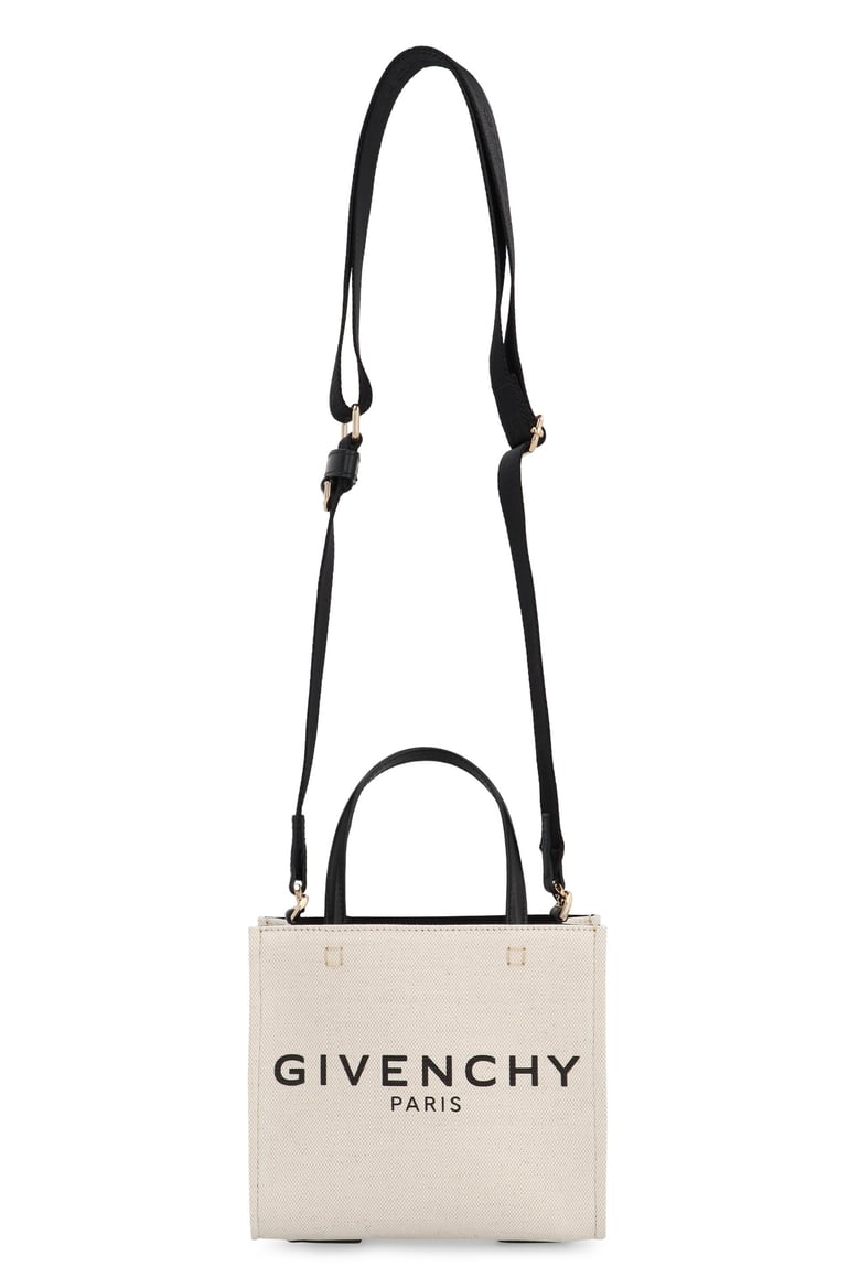 ivory canvas mini g-tote handbag by Selfnex