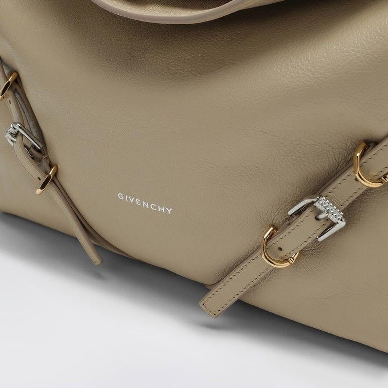 sand leather medium voyou shoulder bag by Selfnex