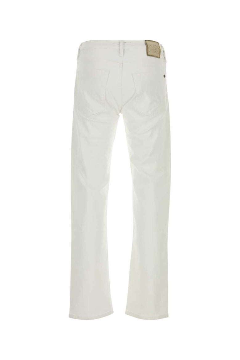 white stretch denim jeans by Selfnex