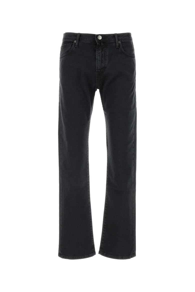 black stretch denim jeans by Selfnex
