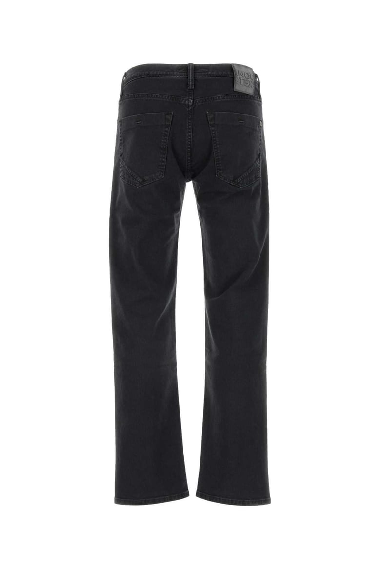 black stretch denim jeans by Selfnex