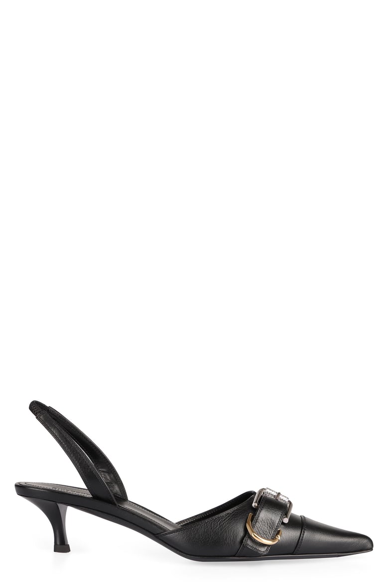 black leather voyou pumps by Selfnex