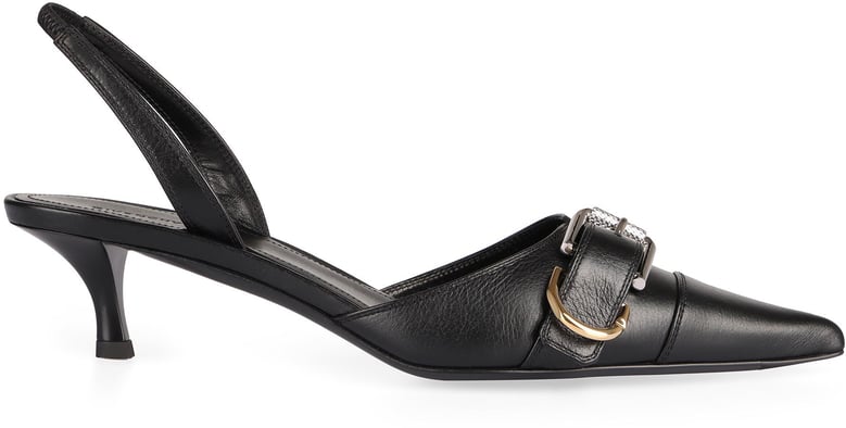 black leather voyou pumps by Selfnex