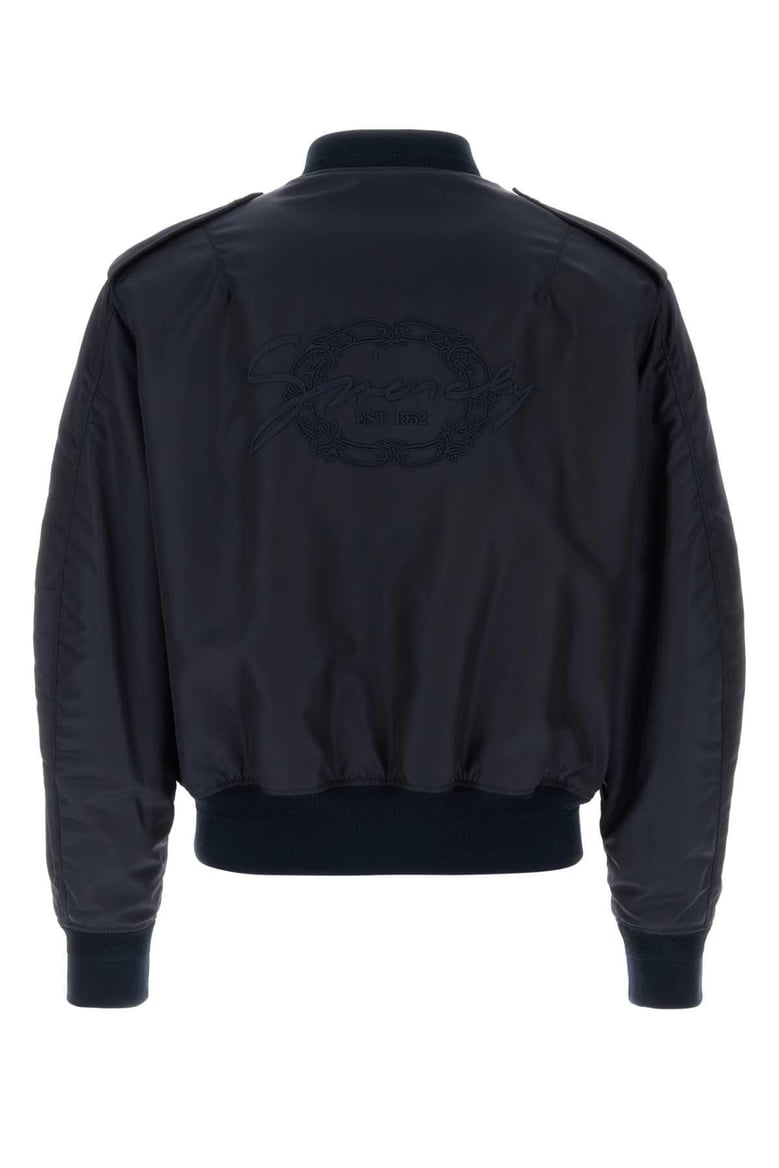 navy blue nylon bomber jacket by Selfnex