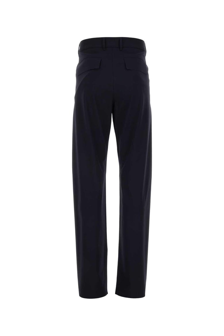 navy blue stretch wool blend pant by Selfnex