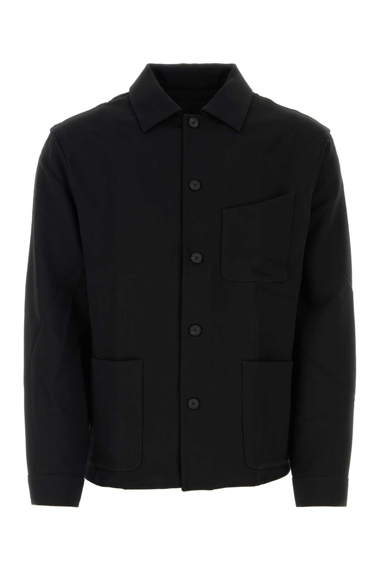 black wool blend shirt by Selfnex