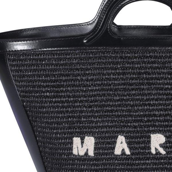 black leather and raffia small tropicalia summer handbag by Selfnex