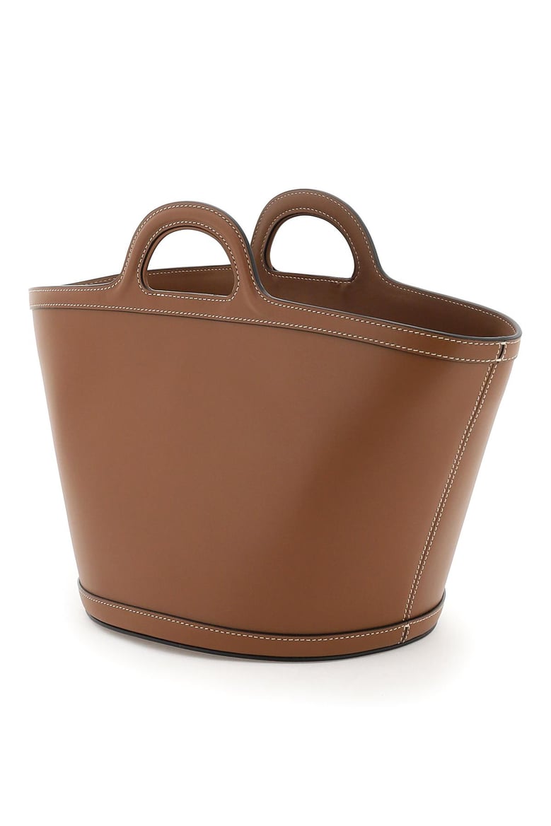 brown leather small tropicalia handbag by Selfnex