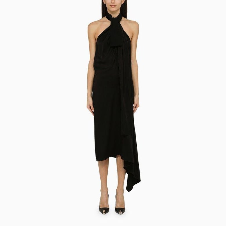 black crepe dress by Selfnex