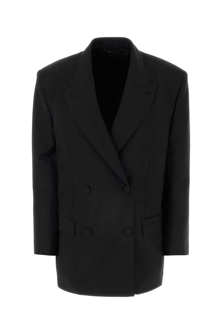 black wool blend oversize blazer by Selfnex