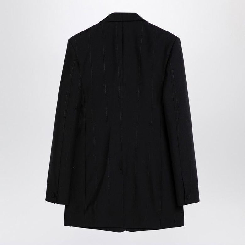 black stretch wool blend blazer by Selfnex