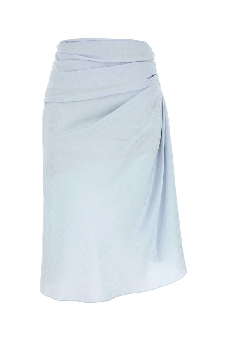 pastel light blue silk skirt by Selfnex