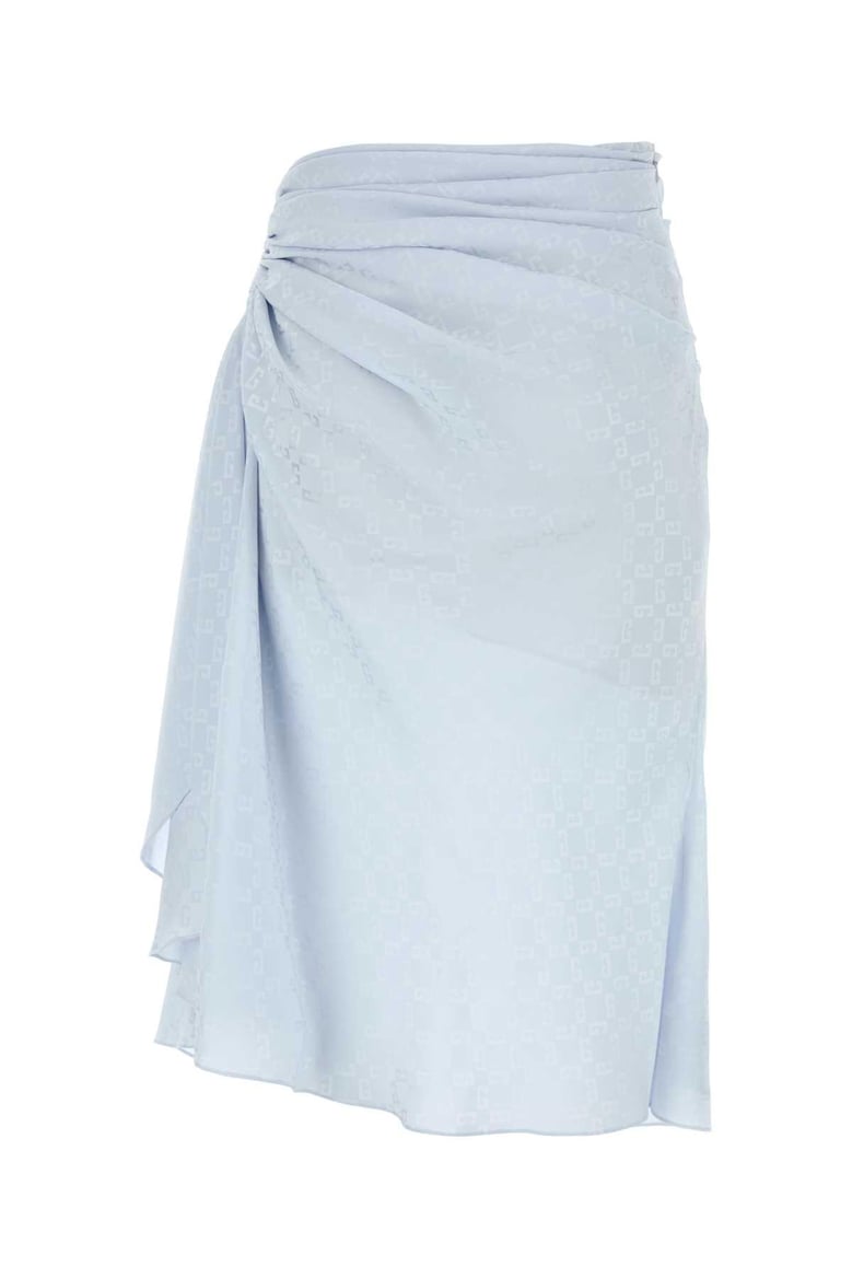 pastel light blue silk skirt by Selfnex