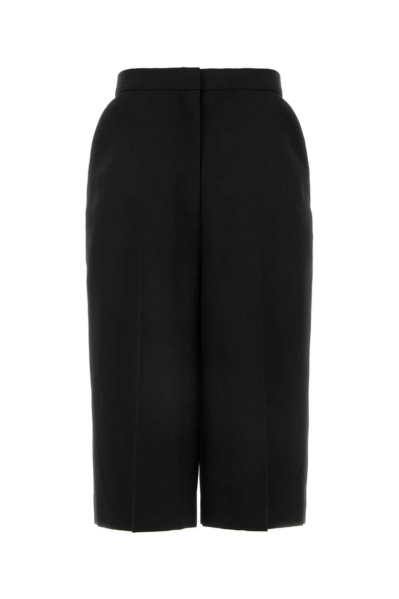 black wool bermuda shorts by Selfnex