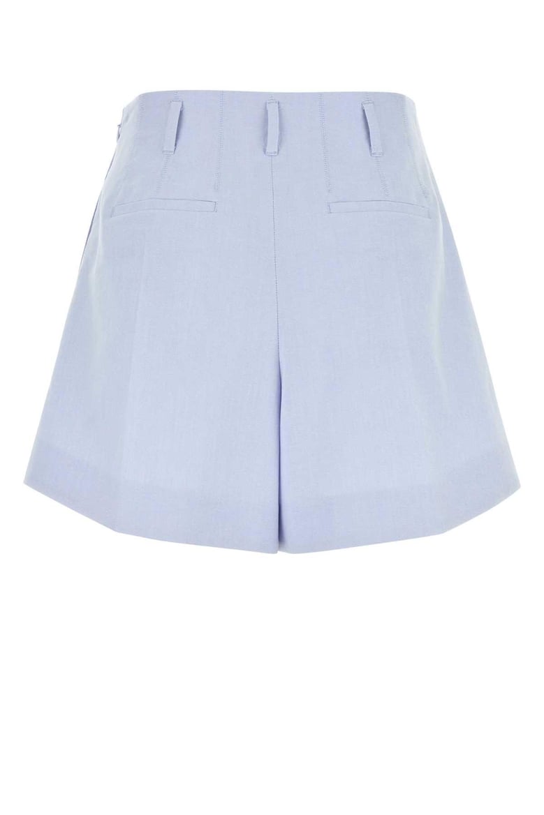 powder blue cotton shorts by Selfnex