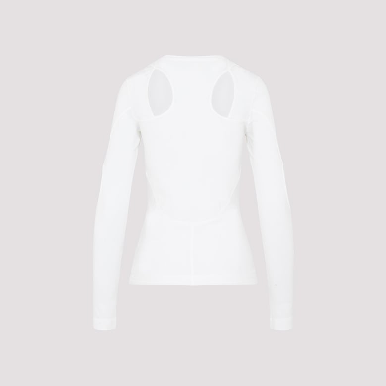 white stretch nylon top by Selfnex