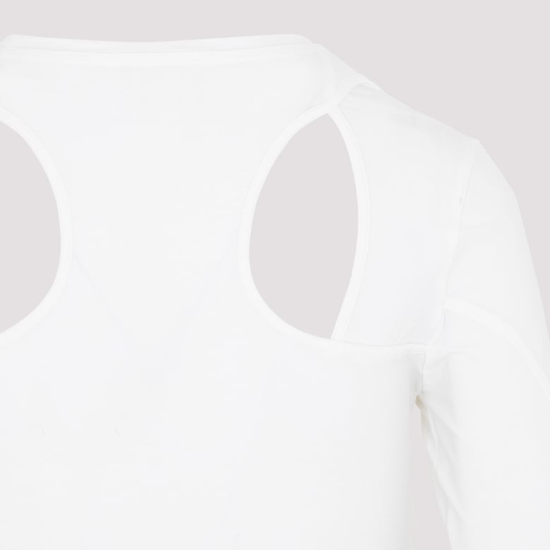white stretch nylon top by Selfnex