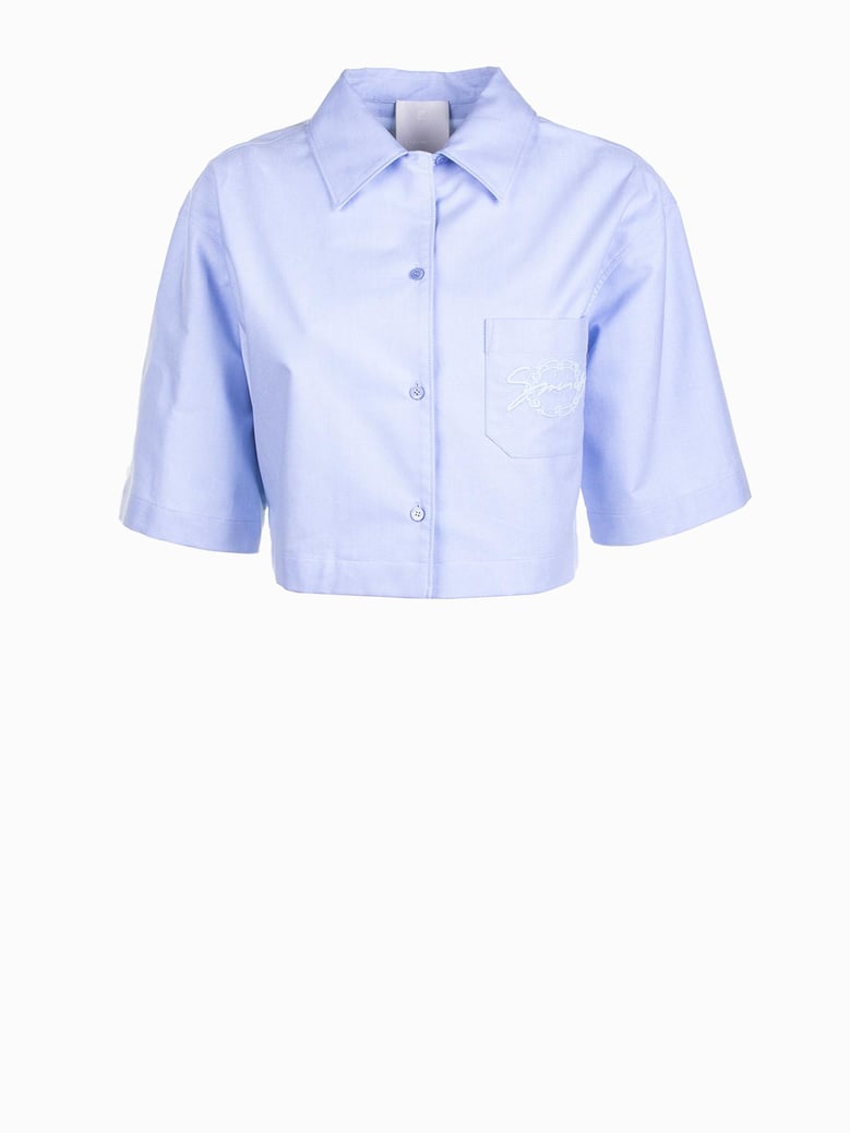 powder blue cotton shirt by Selfnex