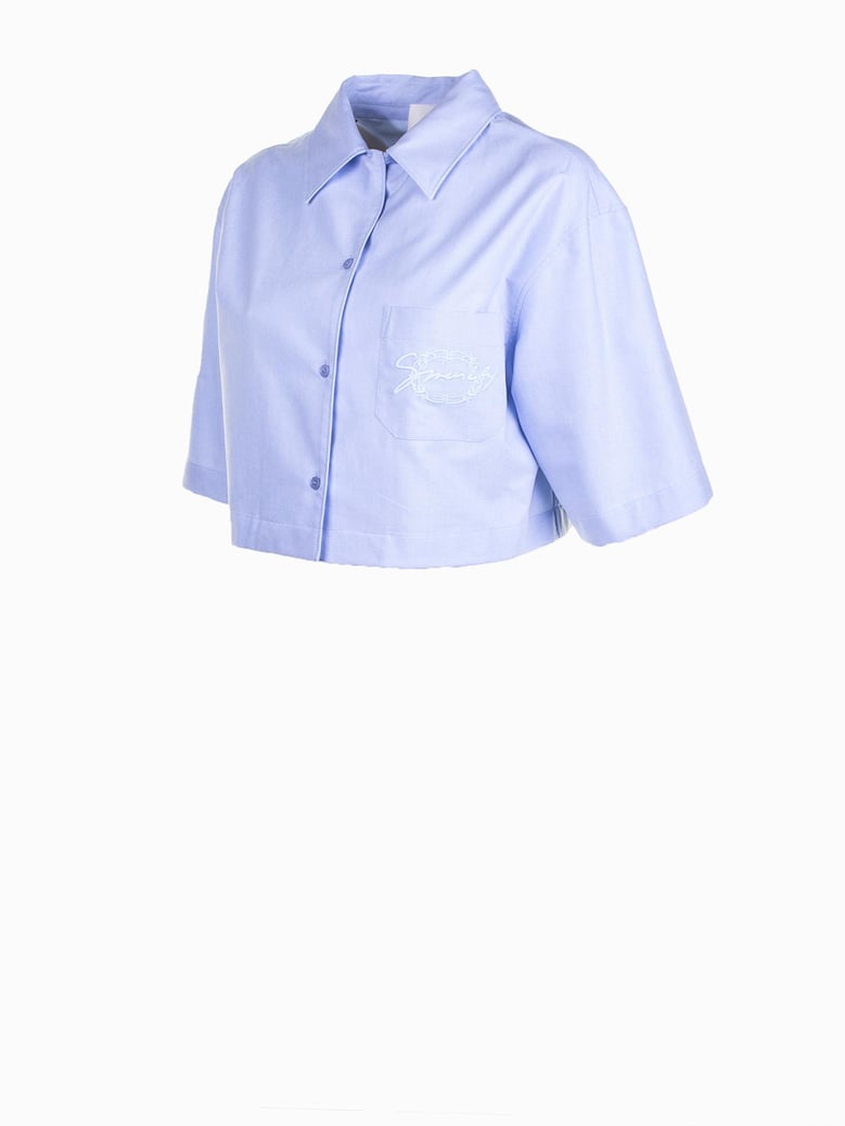 powder blue cotton shirt by Selfnex