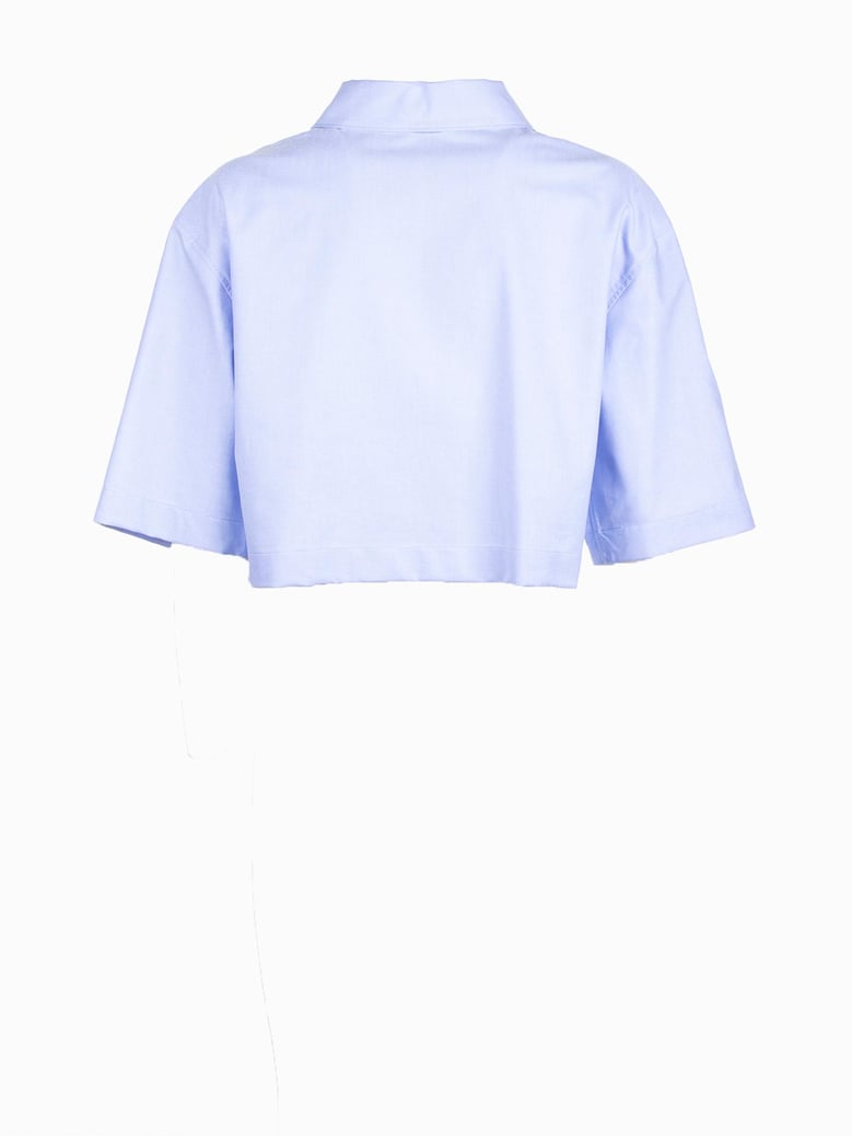powder blue cotton shirt by Selfnex