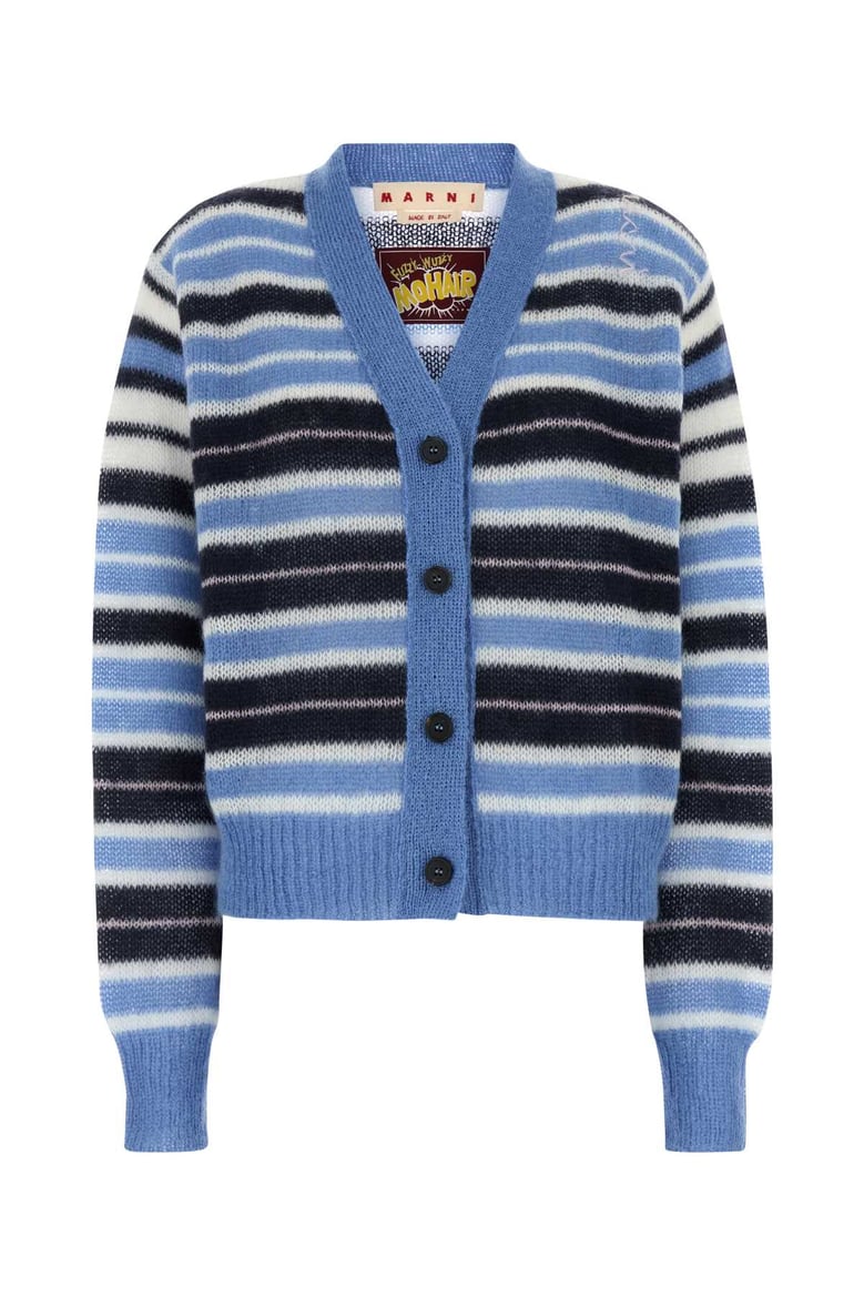 multicolor mohair blend cardigan by Selfnex