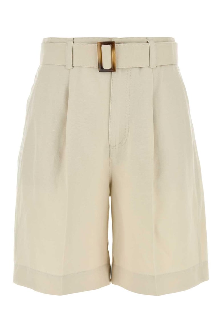 sand viscose blend shorts by Selfnex