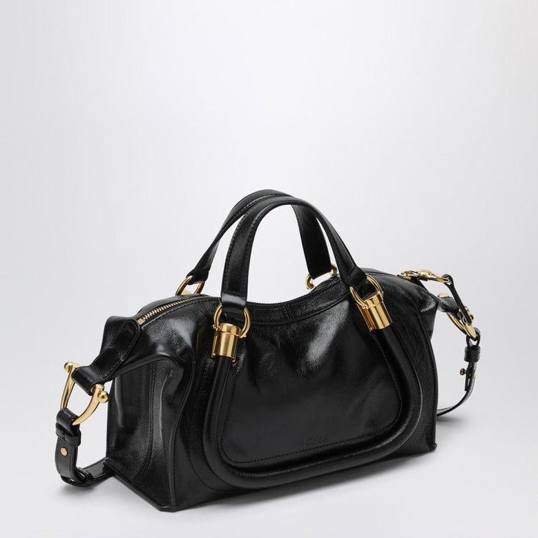 black leather paraty 24 handbag by Selfnex