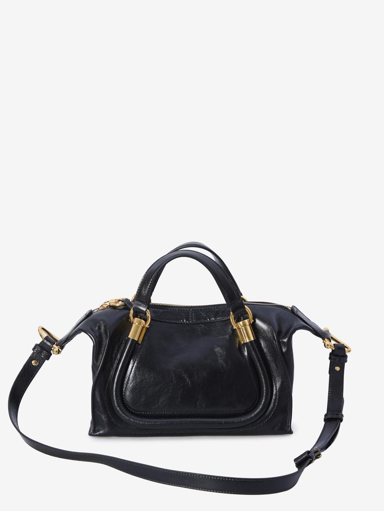 black leather paraty 24 handbag by Selfnex