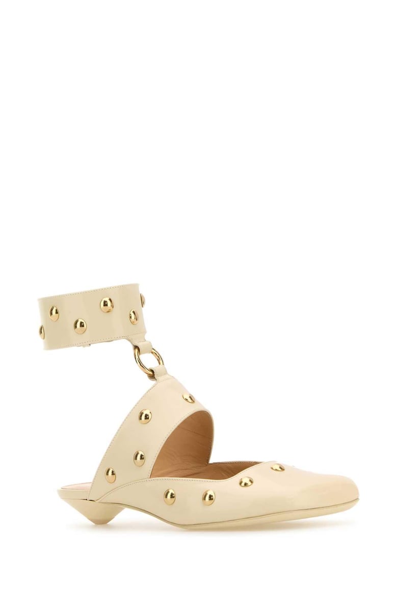 ivory leather jade sabot by Selfnex
