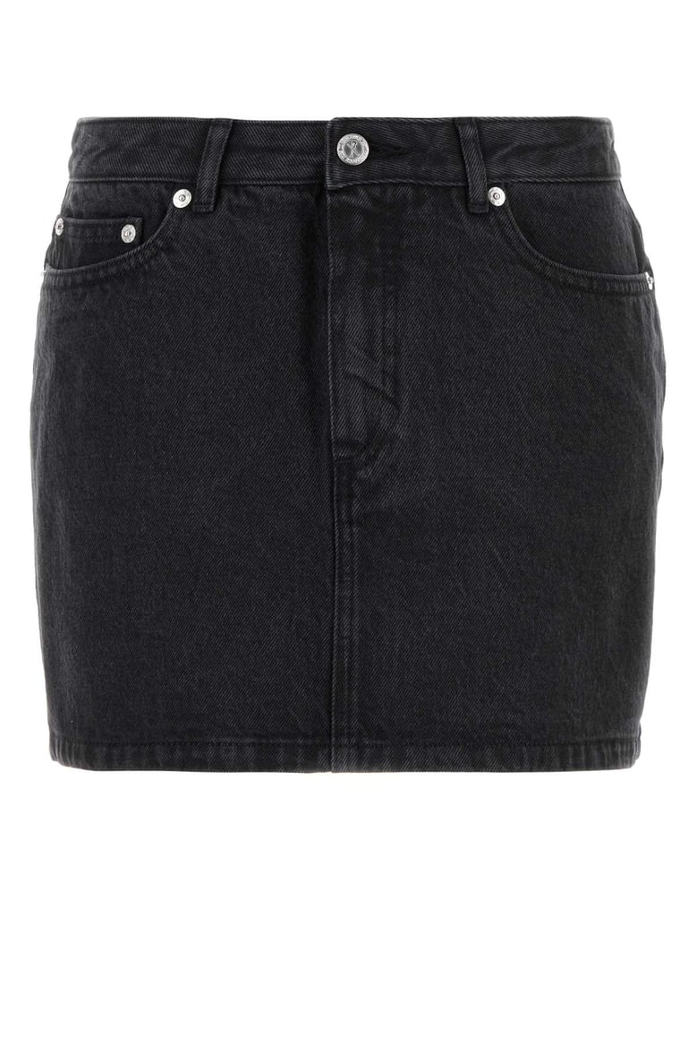black denim mini skirt by Selfnex