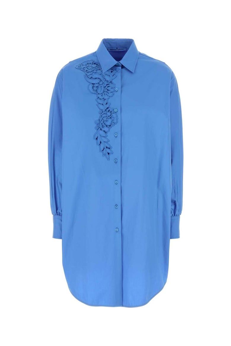 cerulean blue poplin oversize shirt by Selfnex