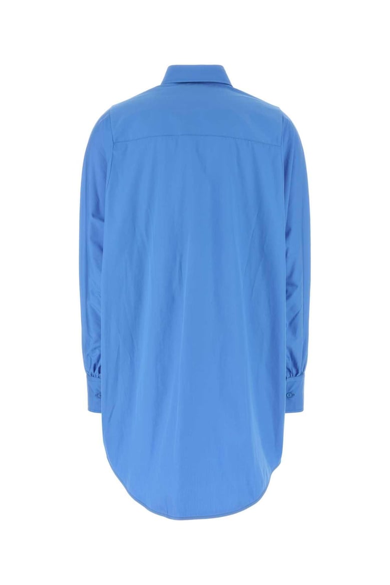 cerulean blue poplin oversize shirt by Selfnex