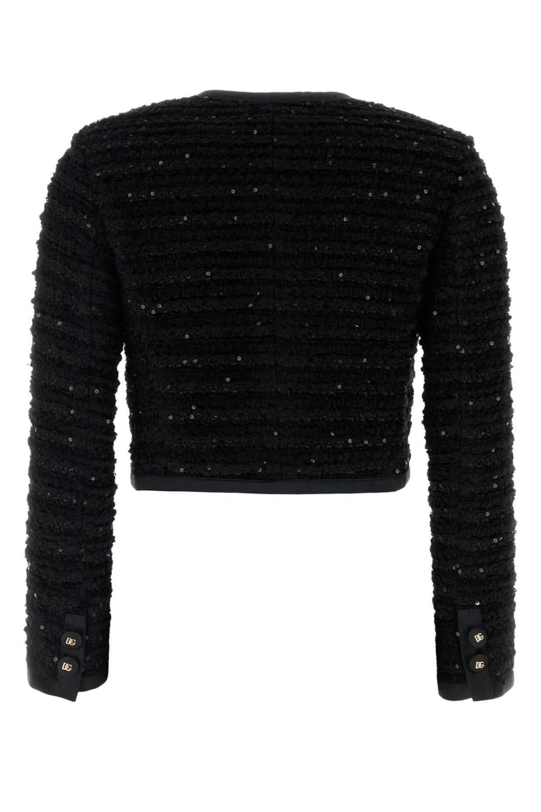 black tweed blazer by Selfnex