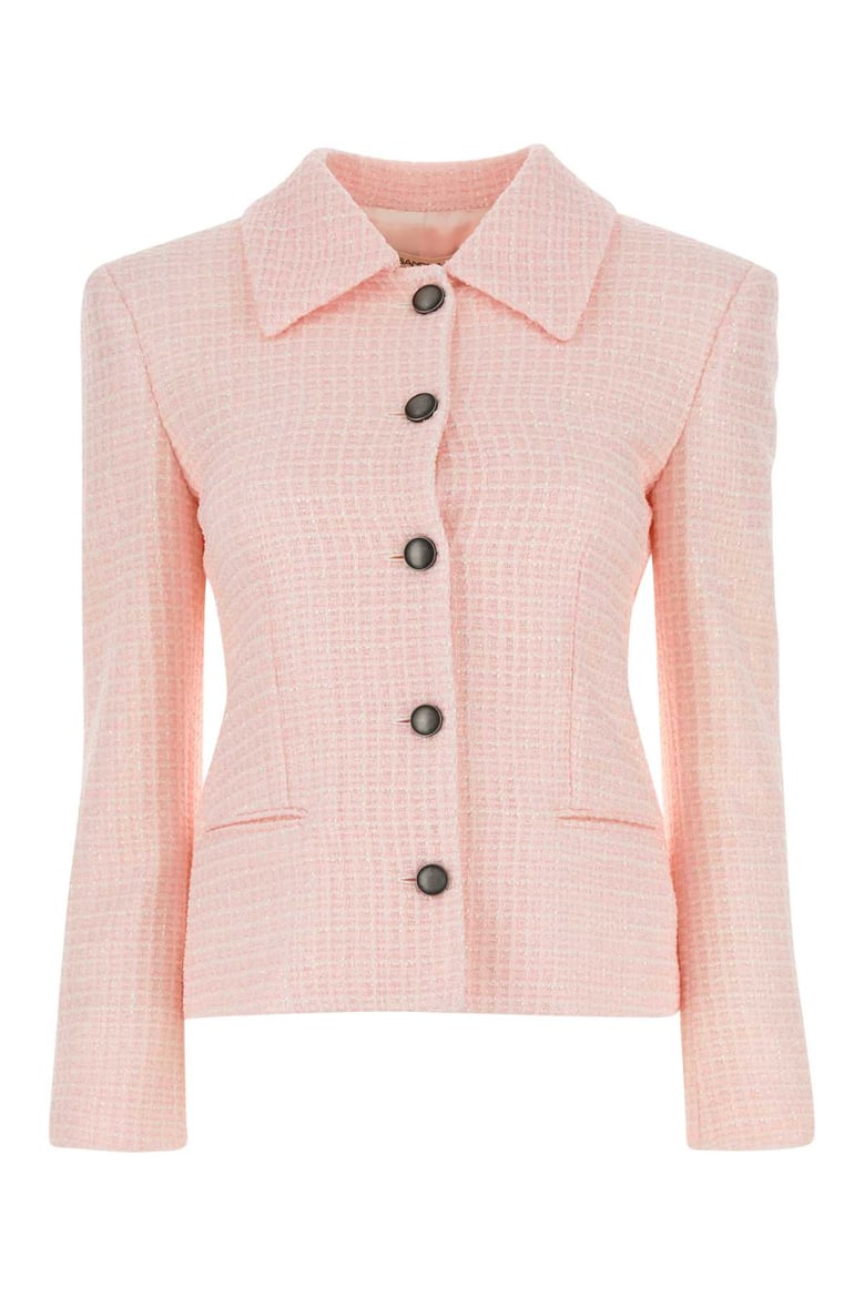 light pink tweed blazer by Selfnex