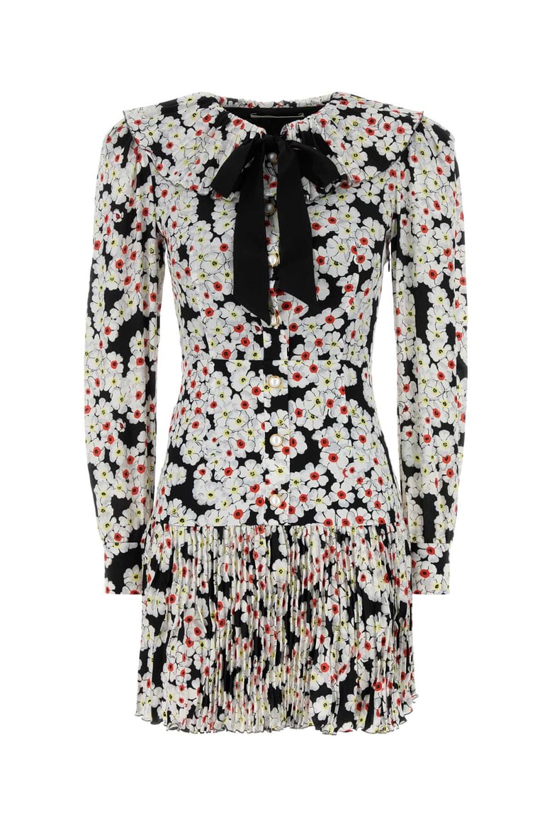printed silk mini dress by Selfnex