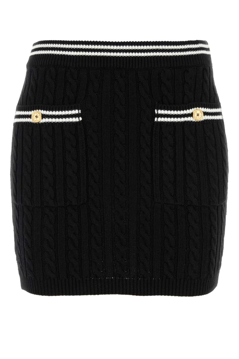 black cotton mini skirt by Selfnex