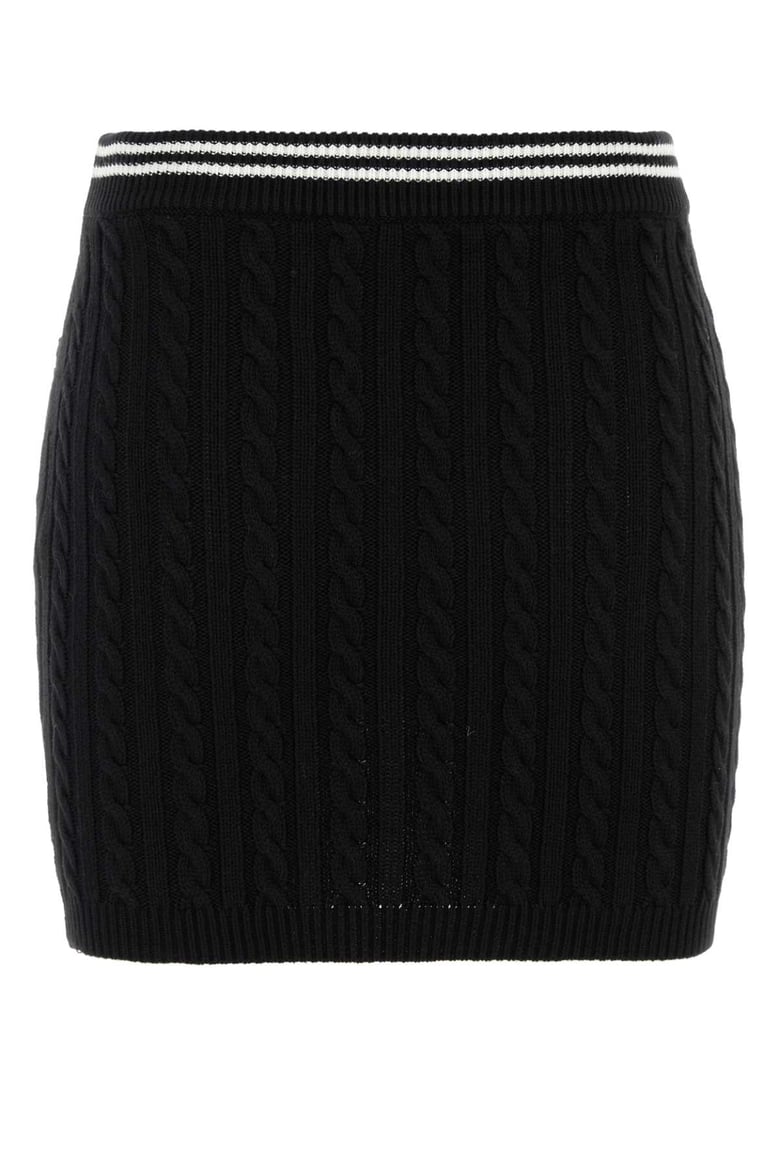 black cotton mini skirt by Selfnex