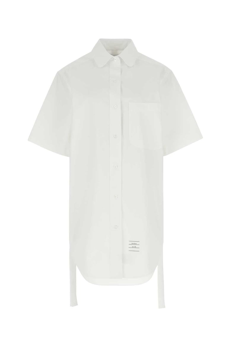 white poplin shirt mini dress by Selfnex