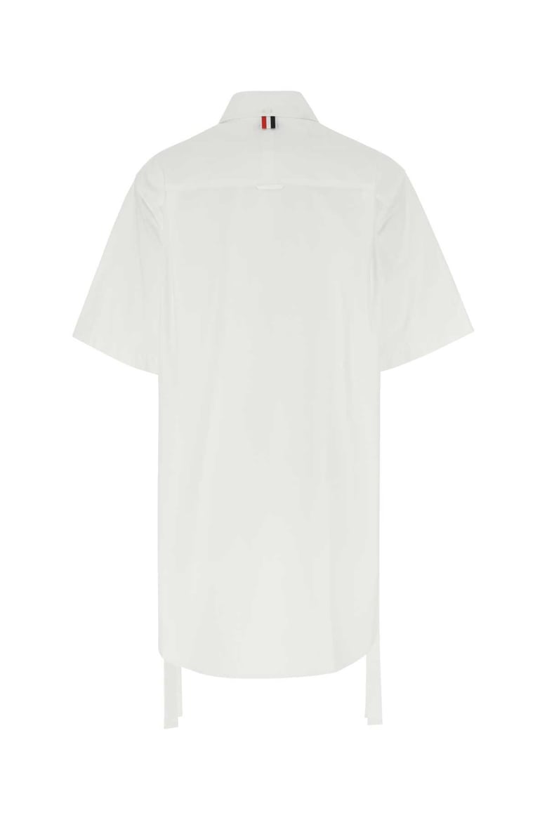 white poplin shirt mini dress by Selfnex