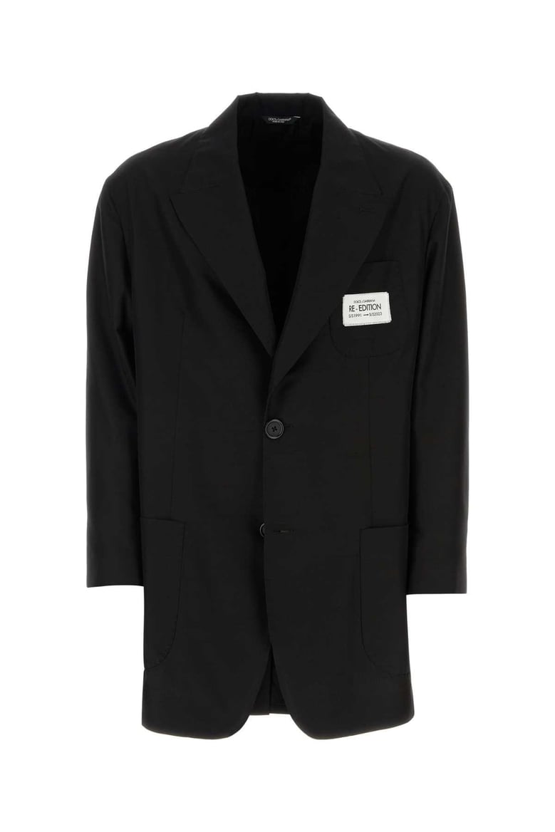 black shantung oversize blazer by Selfnex